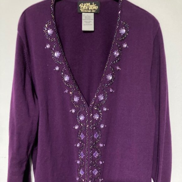 Bob Mackie Wearable Art Cardigan Sweater with Tank – Used - Picture 4 of 11